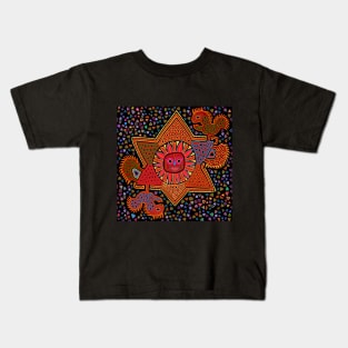 Kuna Indian Autumn Sunburst Kids T-Shirt